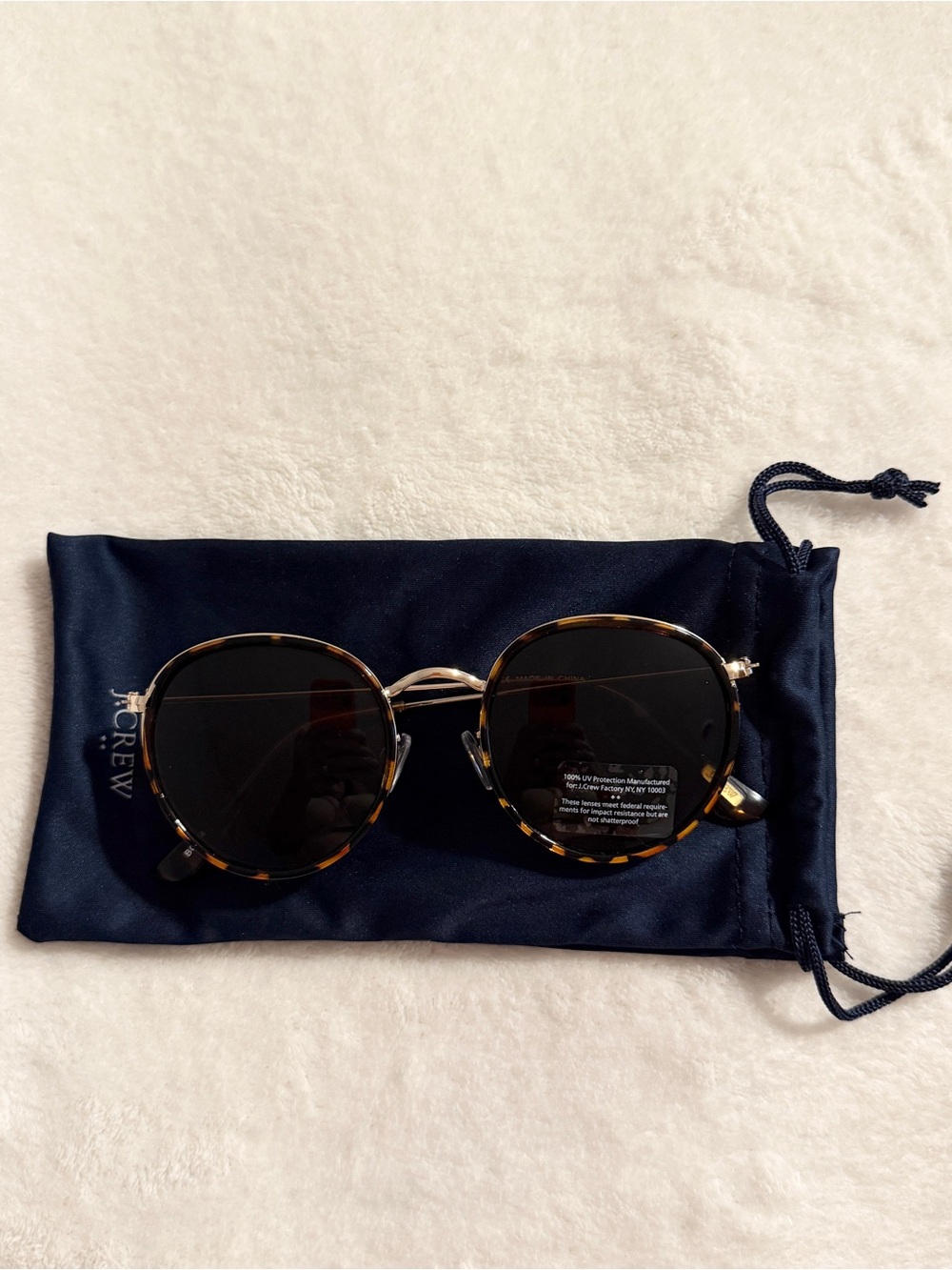 J. Crew Rounded Frame Tortoise Frame Sunglasses - Picture 3 of 9
